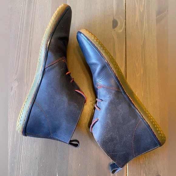 Vivo Barefoot Gobi 2 Urban Dark Blue with Red Stitching Leather Boots - Size 12 - Picture 3 of 10
